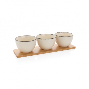 Logotrade promotional merchandise image of: Ukiyo 3pc serving bowl set with bamboo tray