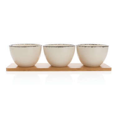 Logotrade promotional merchandise image of: Ukiyo 3pc serving bowl set with bamboo tray