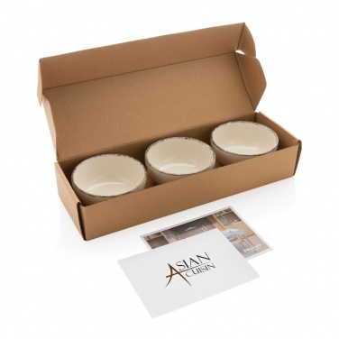 Logotrade promotional merchandise image of: Ukiyo 3pc serving bowl set with bamboo tray