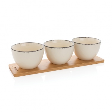 Logotrade promotional gift image of: Ukiyo 3pc serving bowl set with bamboo tray