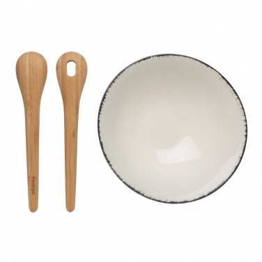 Logo trade promotional gifts image of: Ukiyo salad bowl with bamboo salad server