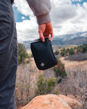 Logo trade promotional gift photo of: RCS recycled nubuck PU pouch  first aid set