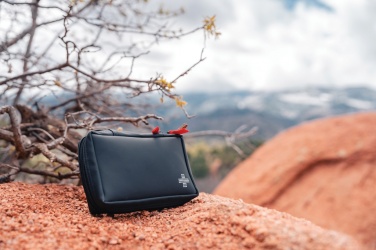 Logo trade promotional item photo of: RCS recycled nubuck PU pouch  first aid set