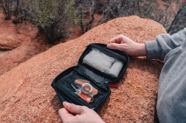 Logotrade promotional gift image of: RCS recycled nubuck PU pouch  first aid set