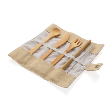 Logotrade promotional gift image of: Reusable bamboo travel cutlery set