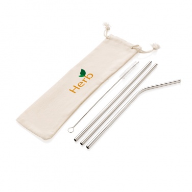 Logotrade advertising product picture of: Reusable stainless steel 3 pcs straw set