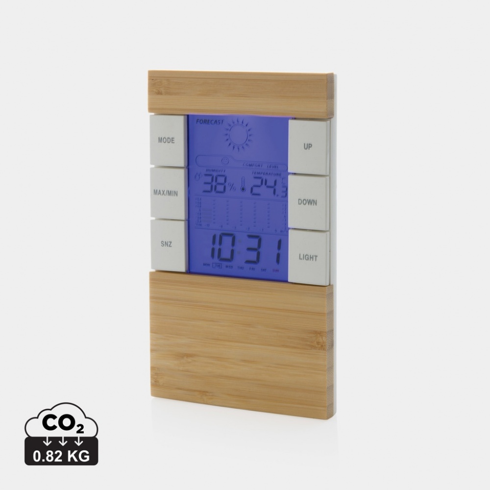 Logo trade promotional gifts picture of: Utah RCS rplastic and bamboo weather station