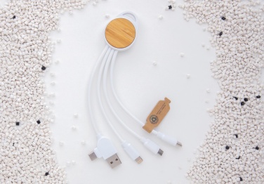 Logo trade promotional merchandise photo of: RCS recycled plastic Ontario 6-in-1 round cable