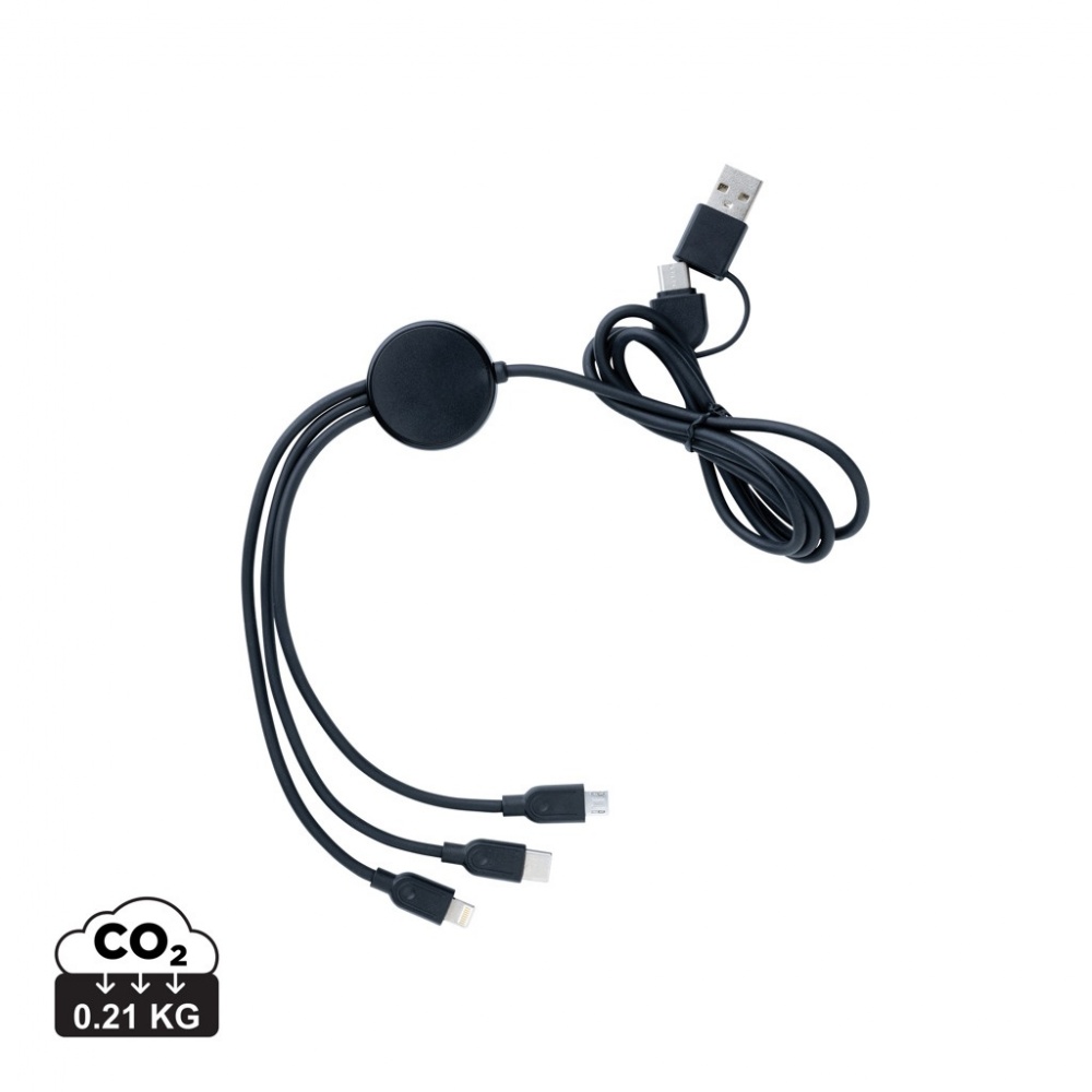 Logotrade promotional gift picture of: RCS recycled TPE and recycled plastic 6-in-1 cable