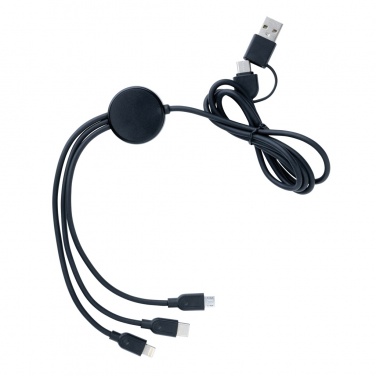 Logo trade promotional gifts image of: RCS recycled TPE and recycled plastic 6-in-1 cable
