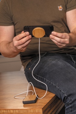Logo trade advertising product photo of: 10W bamboo magnetic wireless charger