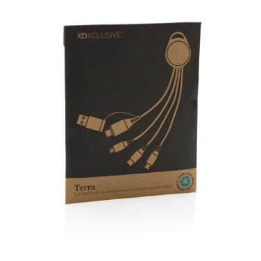 Logo trade business gift photo of: Terra RCS recycled aluminium 6-in-1 charging cable