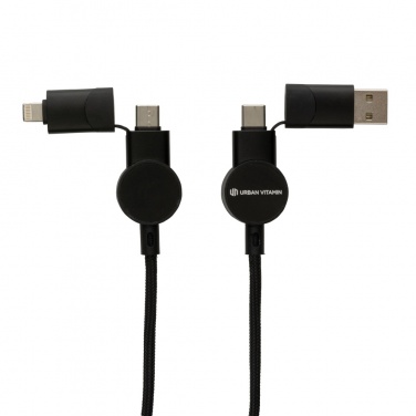 Logo trade promotional gift photo of: Oakland RCS recycled plastic 6-in-1 fast charging 45W cable