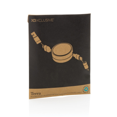 Logotrade promotional gift picture of: Terra RCS recycled aluminium retractable 6 in 1 cable