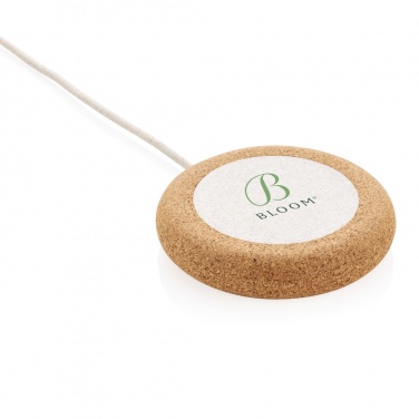 Logotrade promotional gift image of: Cork and Wheat 5W wireless charger