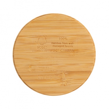 Logo trade promotional product photo of: Bamboo 5W round wireless charger