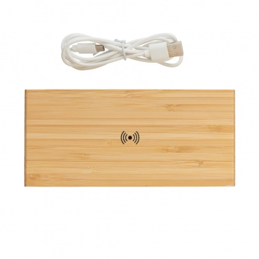 Logo trade promotional products picture of: Bamboo alarm clock with 5W wireless charger