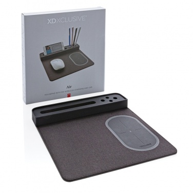 Logo trade corporate gifts image of: Air mousepad with 5W wireless charging and USB