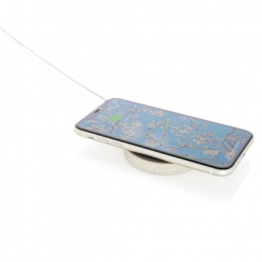 Logo trade corporate gifts picture of: Wheat Straw 5W round wireless charging pad