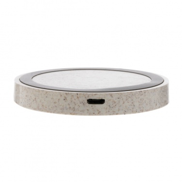 Logotrade promotional gift image of: Wheat Straw 5W round wireless charging pad