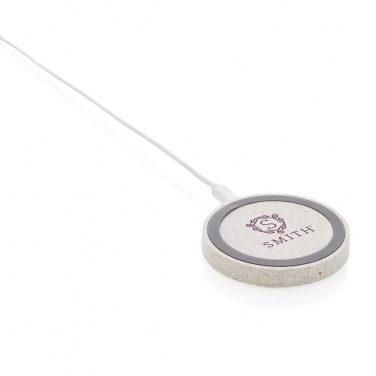 Logo trade promotional giveaway photo of: Wheat Straw 5W round wireless charging pad