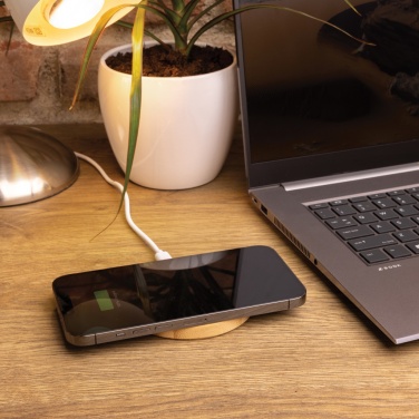 Logotrade promotional merchandise photo of: Bamboo 15W wireless charger