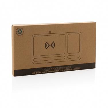 Logo trade promotional products picture of: Bamboo desk organiser 10W wireless charger