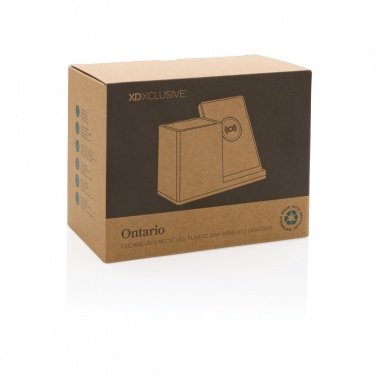 Logo trade promotional products picture of: Ontario RCS recycled plastic 10W wireless charger