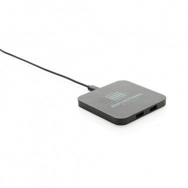 Logotrade promotional items photo of: RCS recycled plastic 10W Wireless charger with USB Ports