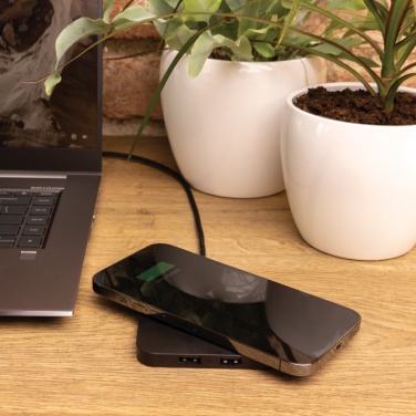 Logotrade promotional item picture of: RCS recycled plastic 10W Wireless charger with USB Ports