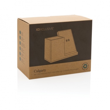 Logotrade promotional merchandise picture of: Calgary bamboo 10W wireless charger
