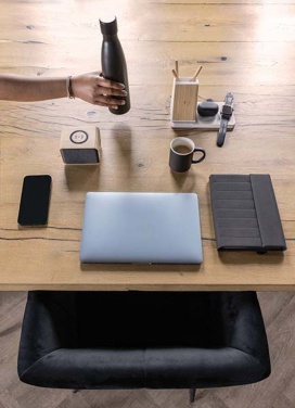 Logotrade promotional giveaways photo of: Ontario recycled plastic & bamboo 3-in-1 wireless charger