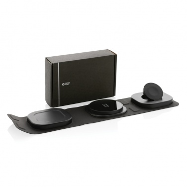 Logotrade promotional gift picture of: Swiss Peak RCS rplastic 3-in-1 wireless 15W travel charger