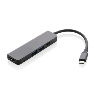 Logotrade promotional item picture of: Terra RCS recycled aluminum hub with HDMI input