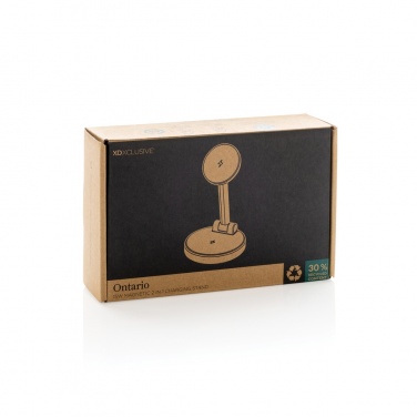 Logotrade promotional product picture of: Ontario RCS rplastic 15W magnetic charging 2 in 1 stand