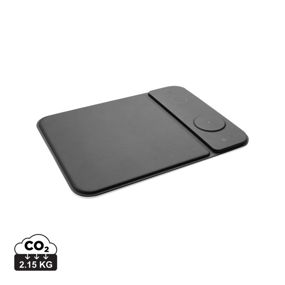 Logotrade advertising product image of: Swiss peak RCS recycled PU 15W 3 in 1 charging mousepad