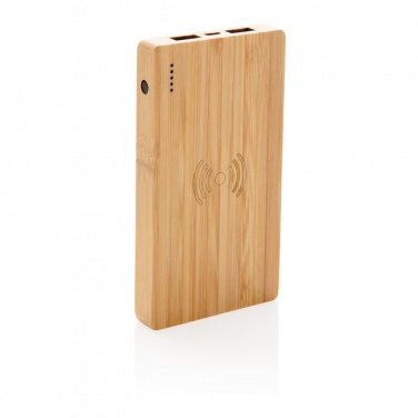 Logo trade advertising product photo of: Bamboo 4.000 mAh wireless 5W Powerbank