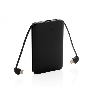 Logotrade promotional gift image of: 5.000 mAh Pocket Powerbank with integrated cables