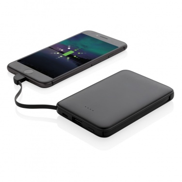 Logo trade corporate gift photo of: 5.000 mAh Pocket Powerbank with integrated cables
