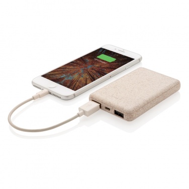 Logotrade promotional giveaway picture of: Wheat Straw 5.000 mAh Pocket Powerbank