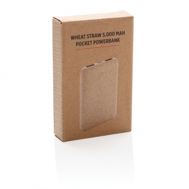 Logo trade corporate gifts picture of: Wheat Straw 5.000 mAh Pocket Powerbank