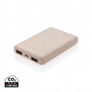 Logotrade business gifts photo of: Wheat Straw 5.000 mAh Pocket Powerbank