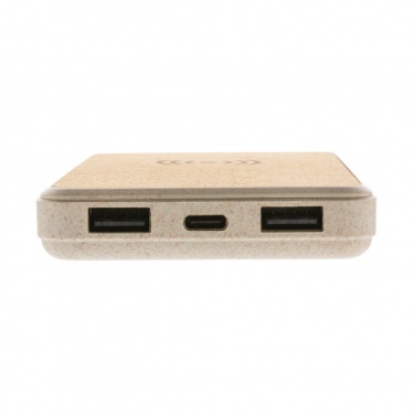 Logotrade advertising products photo of: Cork and Wheat Straw 8.000 mAh 5W wireless powerbank