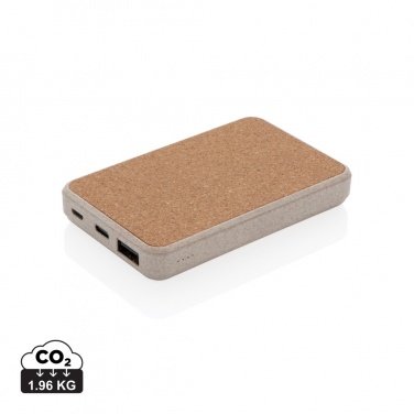 Logotrade advertising products photo of: Cork and Wheat 5.000 mAh pocket powerbank