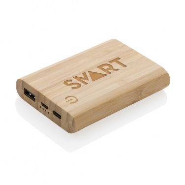 Logo trade corporate gifts picture of: Bamboo 5.000 mAh powerbank