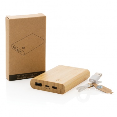 Logo trade advertising product photo of: Bamboo 5.000 mAh powerbank