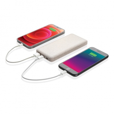 Logo trade promotional giveaway photo of: 10.000 mah wheat straw powerbank
