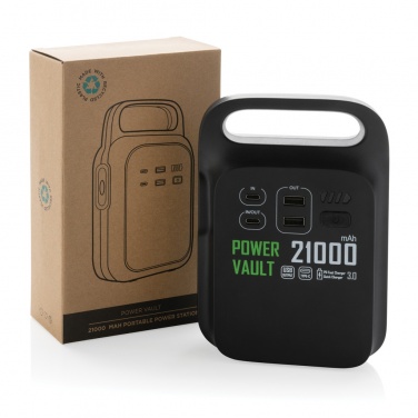 Logo trade promotional products image of: Power Vault RCS rplastic 21000 mAh portable power station