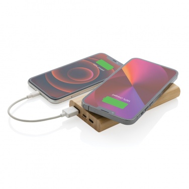 Logo trade promotional products picture of: Bamboo 8.000 mAh 5W wireless powerbank