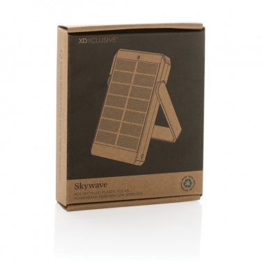 Logotrade promotional gift image of: Skywave RCS rplastic solar powerbank 5000 mAh 10W wireless